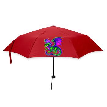 Drache - Regenschirm (klein) - Rot - Vorne