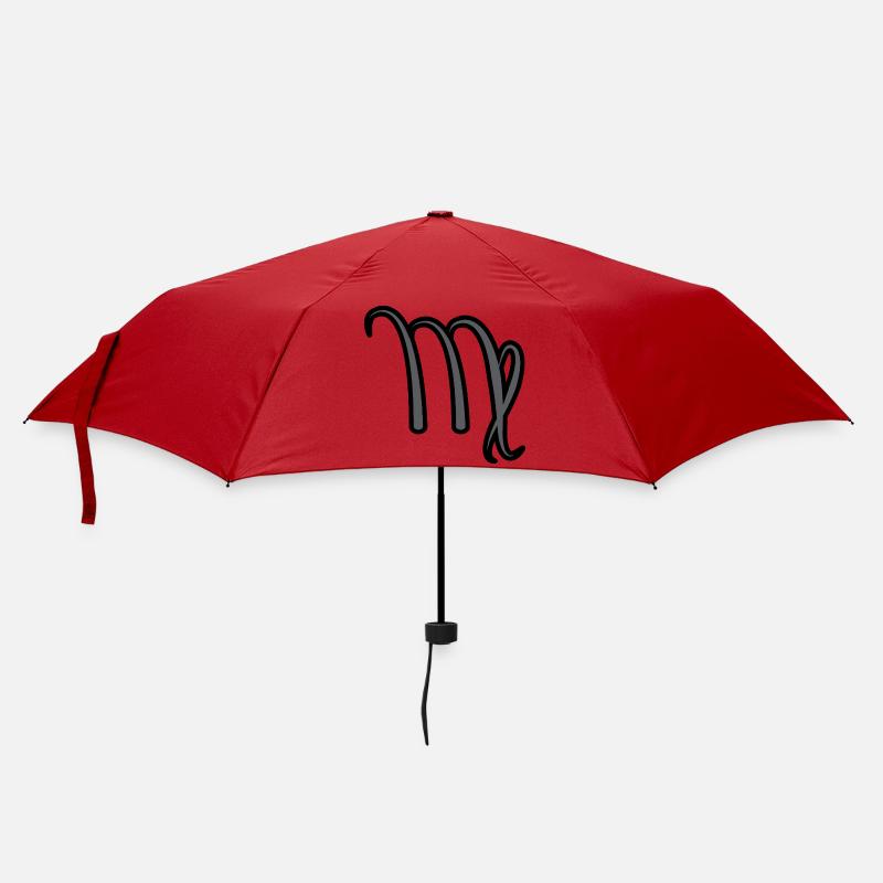 Jungfrau Sternzeichen Symbol Schwarz & Grau - Regenschirm (klein) - Rot