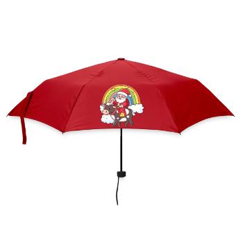 Kuh Weihnachtsmann Weihnachten - Regenschirm (klein) - Rot - Vorne