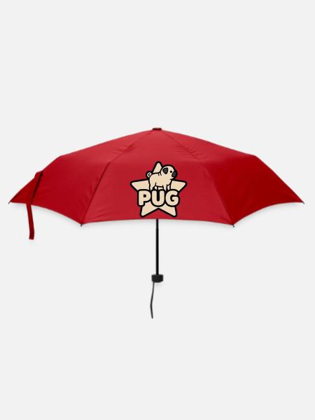 Mops Stern Banner Platzhalter - Regenschirm (klein) - Rot