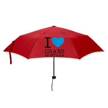 I LOVE CRANS-MONTANA - Regenschirm (klein) - Rot - Vorne
