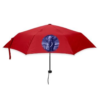 Nächtlicher Elefant in der Savanne - Regenschirm (klein) - Rot - Vorne