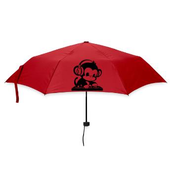 DJ monkey with headphones - Umbrella (small) - red - Front
