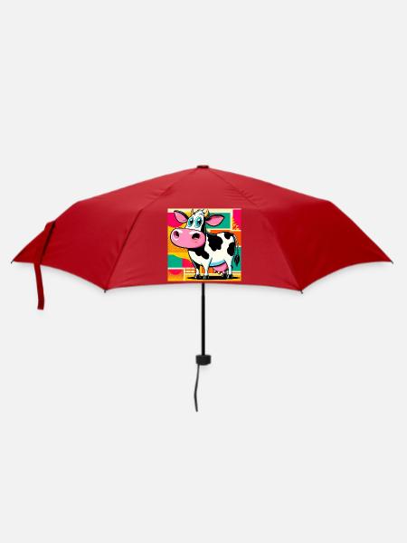 Kuh - Regenschirm (klein) - Rot