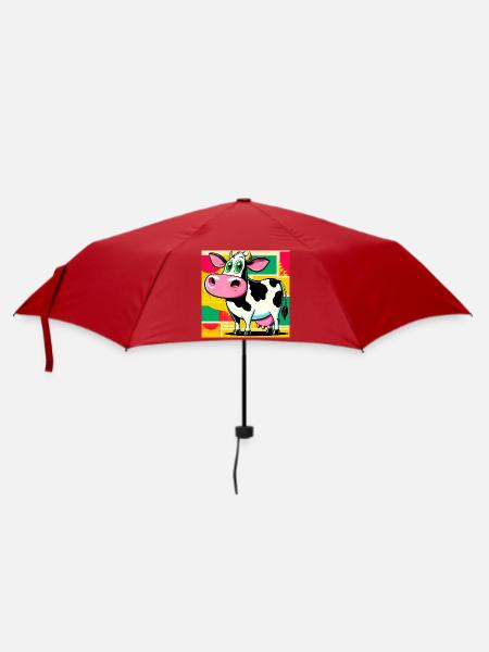 Kuh - Regenschirm (klein) - Rot