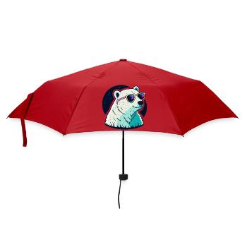 Neon polar bear sunglasses - Umbrella (small) - red - Front