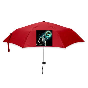 Wolf howls at the Full Moon - Umbrella (small) - red - Front
