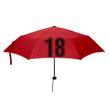 18 Number symbol - Umbrella (small) - red - Front