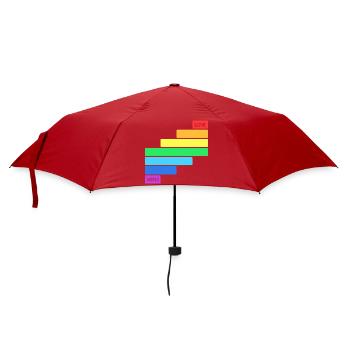 Love Wins - Regenbogen Querstreifen Design - Regenschirm (klein) - Rot - Vorne