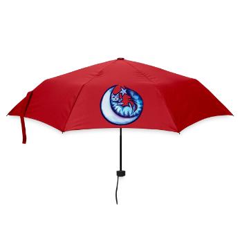 Mondbeschienener Katzen-Zauber - Regenschirm (klein) - Rot - Vorne