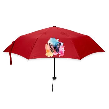Bunter Schmetterling - Regenschirm (klein) - Rot - Vorne