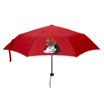 smilodon, raubkatze männer, Säbelzahntiger, Urzeit - Regenschirm (klein) - Rot - Vorne