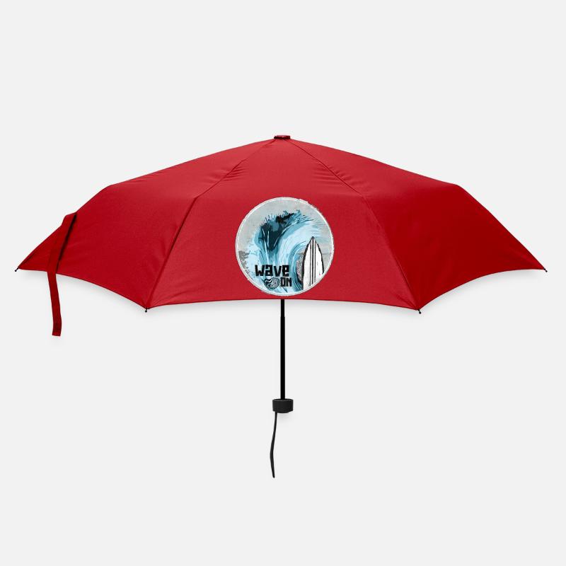Vague de mer avec design de planche de surf - Parapluie standard - rouge