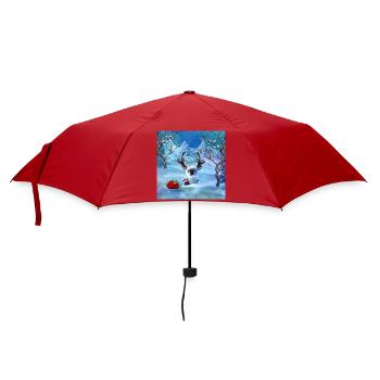 Cute little reindeer in a winter landscape - Umbrella (small) - red - Front