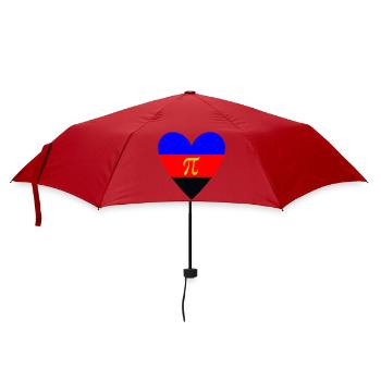 Polyamorie Pride Herzdesign - Regenschirm (klein) - Rot - Vorne
