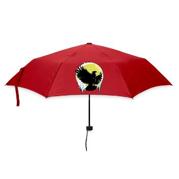 Adler vor Vollmond - Regenschirm (klein) - Rot - Vorne