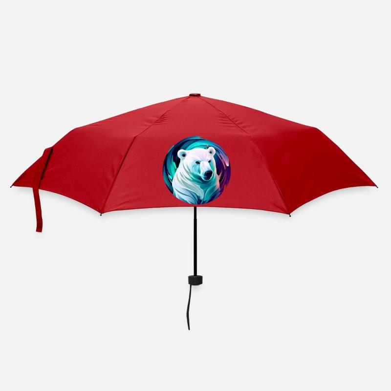 Weißer Eisbär - Regenschirm (klein) - Rot