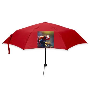 Bunter Frosch - Regenschirm (klein) - Rot - Vorne