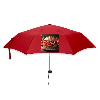 Serrano-Schinken-Tomaten-Sandwich - Regenschirm (klein) - Rot - Vorne