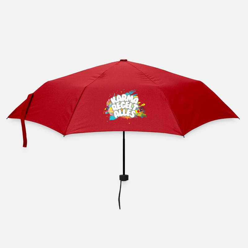 Karma regelt Alles - Regenschirm (klein) - Rot