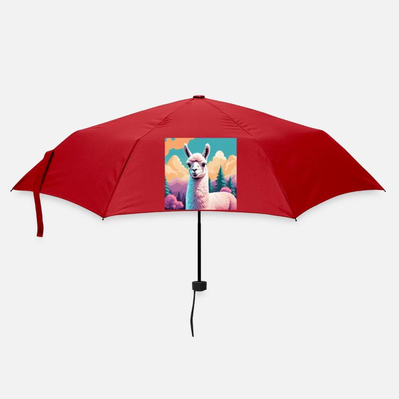 Lama - Regenschirm (klein) - Rot