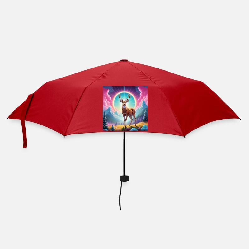 Deer on the mountain - Umbrella (small) - red
