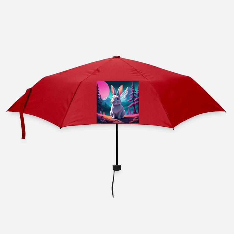 Rabbit on the mountain - Umbrella (small) - red
