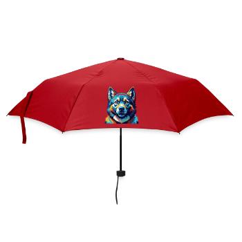 Norwegischer Elchhund Hunderasse Karikatur Kawaii - Regenschirm (klein) - Rot - Vorne