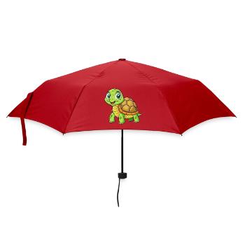 tortue mignon personnage de dessin animé Kawaii Clipart - Parapluie standard - rouge - Devant
