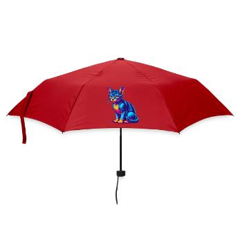 Abessinische Kurzhaarkatze Rasse Karikatur Kawaii Anim - Regenschirm (klein) - Rot - Vorne
