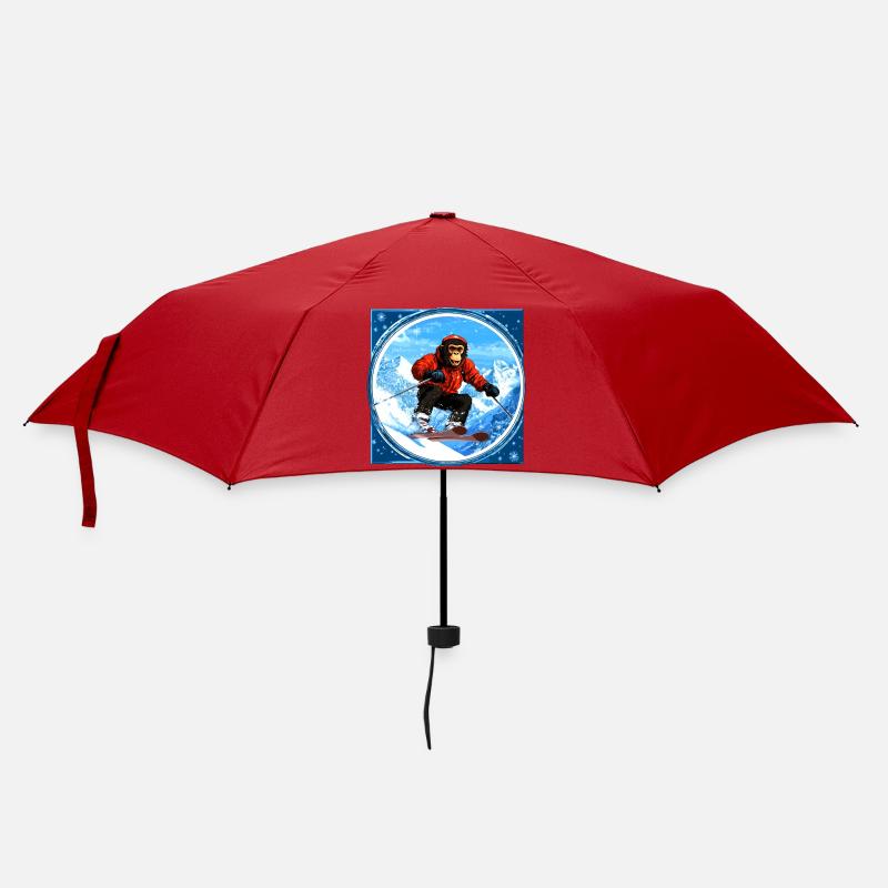 Ski Affe - Regenschirm (klein) - Rot