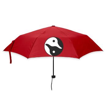 Yin Yang Ente - Regenschirm (klein) - Rot - Vorne
