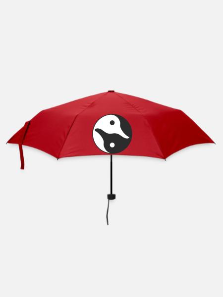 Yin Yang Ente - Regenschirm (klein) - Rot