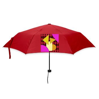 Geometrische Abstraktion Neon Pink - Regenschirm (klein) - Rot - Vorne