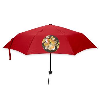 Creative play of colours hand-painted by Martina Eßer - Umbrella (small) - red - Front