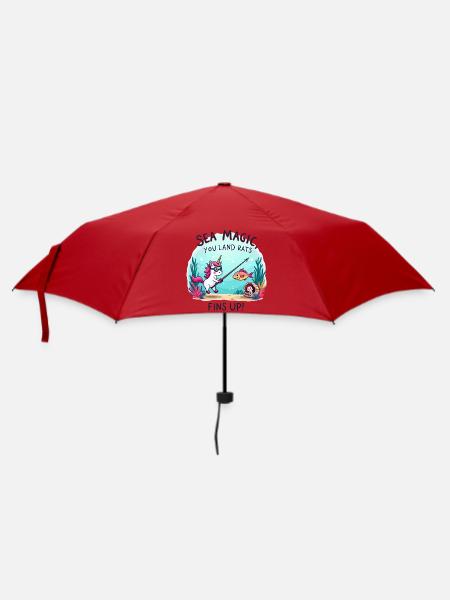 Meeresmagie mit Einhorn - Regenschirm (klein) - Rot