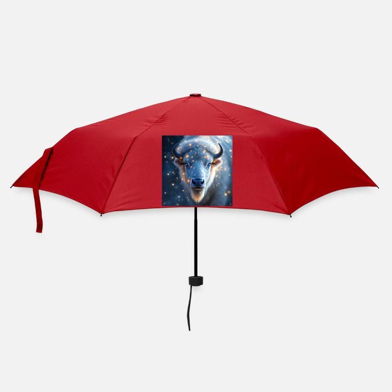 Animal Totem Bison Blanc - Parapluie standard - rouge