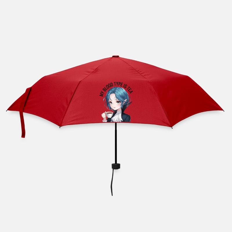 Meine Blutgruppe ist Tee - Regenschirm (klein) - Rot