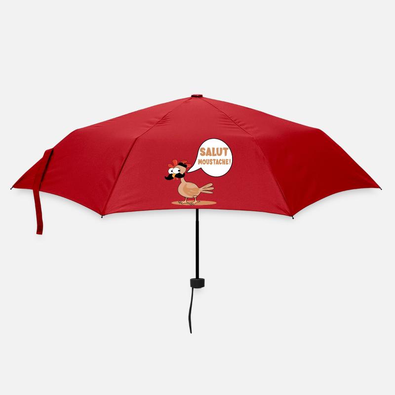 HÜHNER HÜHNER HI SCHNURRBART - Regenschirm (klein) - Rot