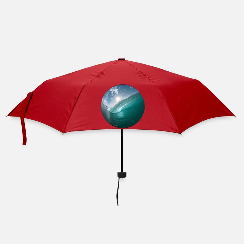 Wellenbrecher Strandmuster - Regenschirm (klein) - Rot