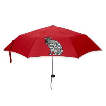 cat - Umbrella (small) - red - Front