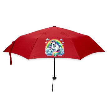 Rainbow Unicorn on Clouds - Umbrella (small) - red - Front