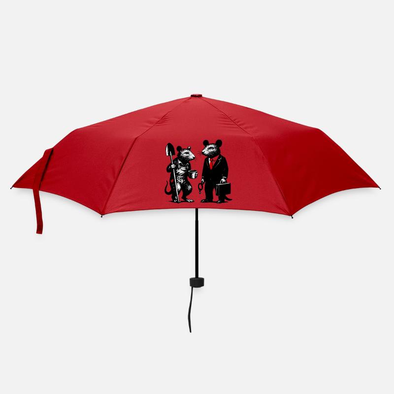 Arbeiter-Ratte und Büroratte - Regenschirm (klein) - Rot