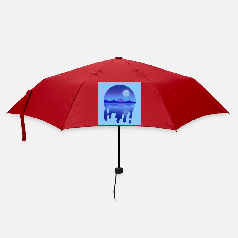 Nächtlicher See - Regenschirm (klein) - Rot