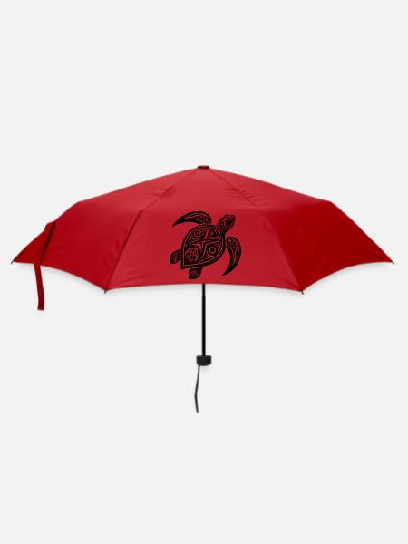 Schildkröte Tattoo Style – Mystisches Design - Regenschirm (klein) - Rot