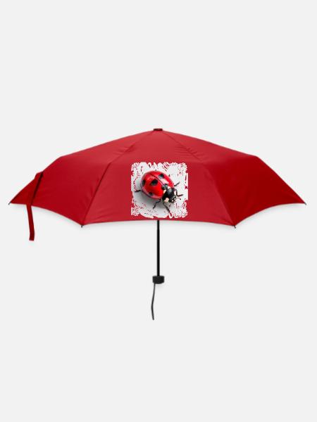 Roter Marienkäfer Muster Siebenpunkt - Regenschirm (klein) - Rot