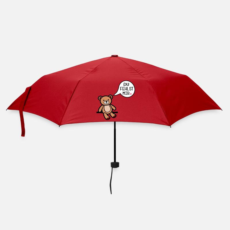 Du fehlst mir - Bär - Regenschirm (klein) - Rot