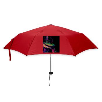 Neon Gentleman Crocodile with Top Hat & Drink - Umbrella (small) - red - Front