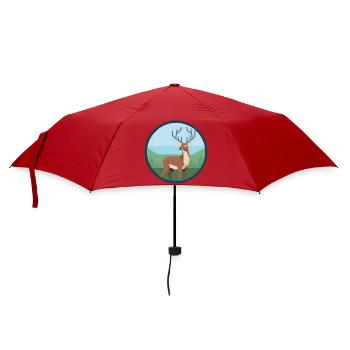 Hirsch - Regenschirm (klein) - Rot - Vorne