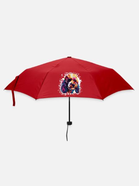 Farbklecks Hund Tier Dog - Regenschirm (klein) - Rot